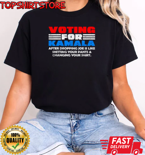 Voting for Kamala Harris after dropping Joe Biden Trump 2024 T-Shirt Classic Women's T-shirt