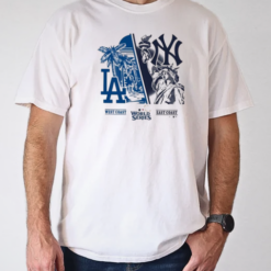West Coast Los Angeles Dodgers vs. East Coast New York Yankees '47 Ash 2024 World Series T-Shirt