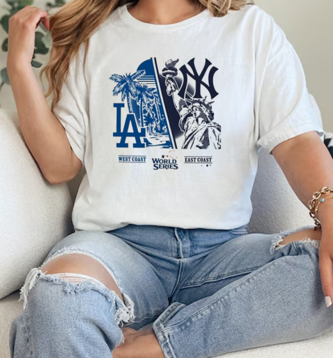 West Coast Los Angeles Dodgers vs. East Coast New York Yankees '47 Ash 2024 World Series T-Shirt Classic Women's T-shirt