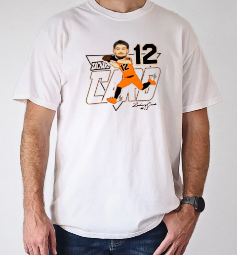 Zachary Card 12 Oregon State Beavers Caricature Signature T-Shirt