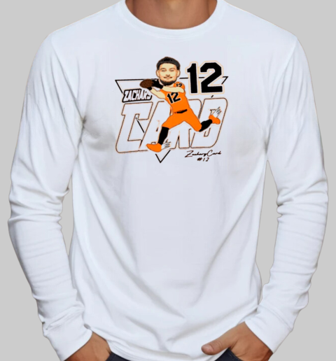 Zachary Card 12 Oregon State Beavers Caricature Signature T-Shirt Long Sleeved T-shirt 