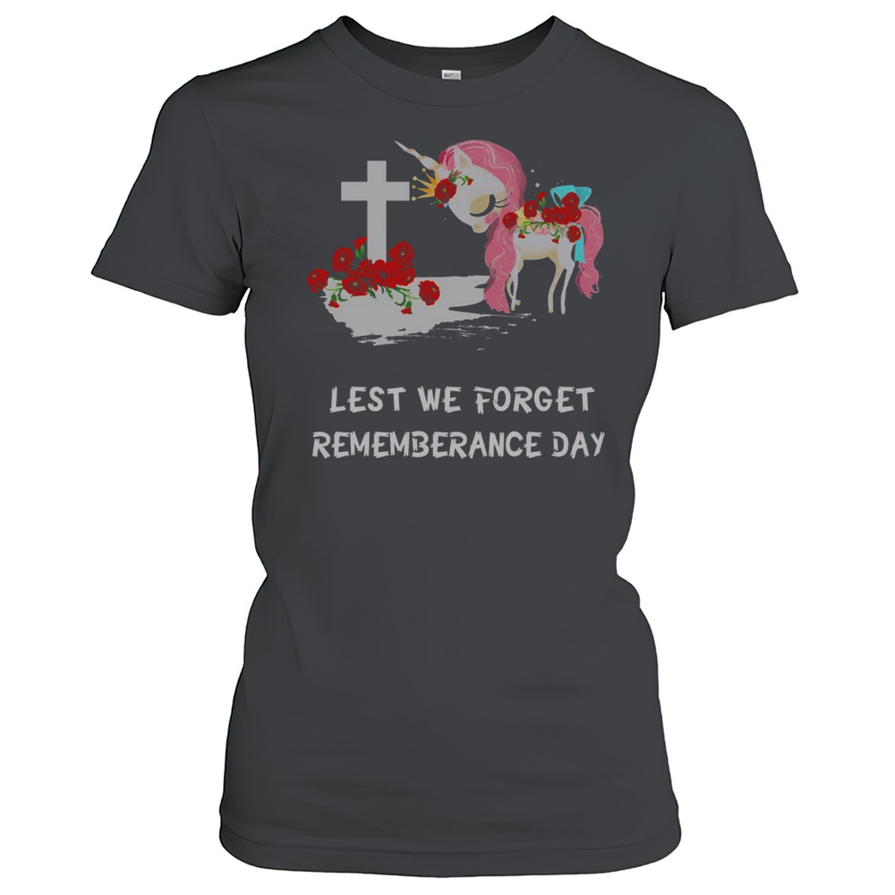 Lest We Forget Rememberance Day Unicorn T-Shirt