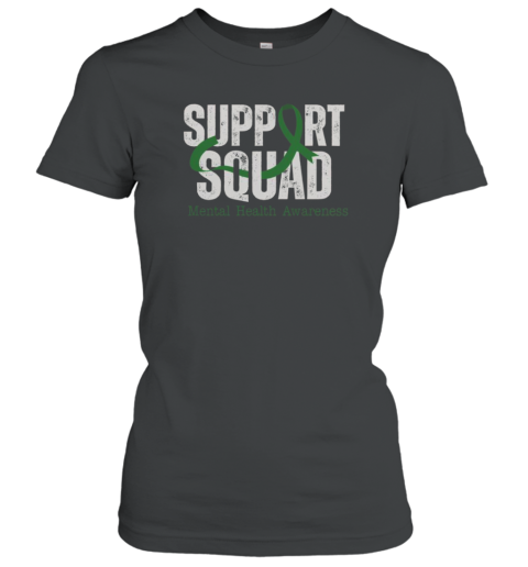 Nice Support Squad Mental Health Awareness Green Ribbon T-Shirt