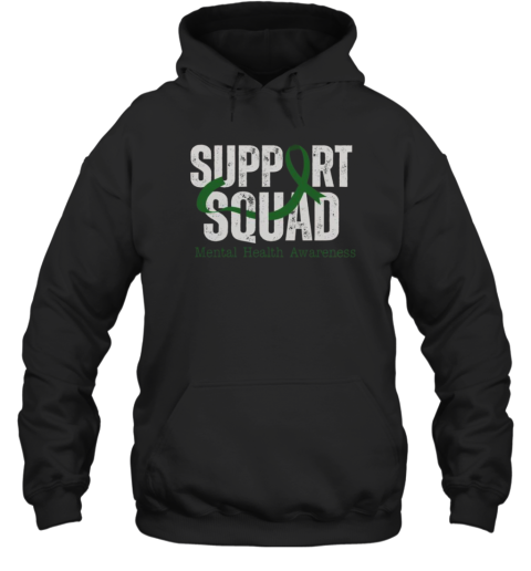 Nice Support Squad Mental Health Awareness Green Ribbon  Unisex Hoodie