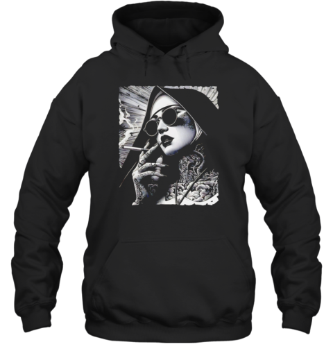 Nun Satan Baphomet Gothic Smoking Unisex Hoodie
