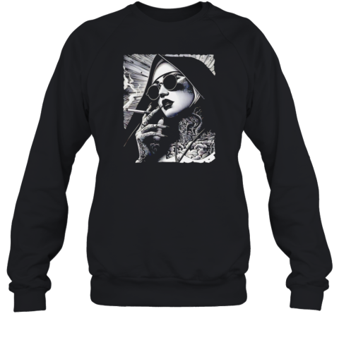Nun Satan Baphomet Gothic Smoking Unisex Sweatshirt