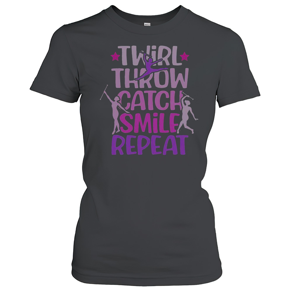 Official Twirler Majorettes Twirl Throw Catch Smile Baton Twirling T-Shirt