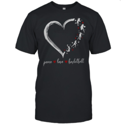 Peace Love And Basketball Heart T-Shirt