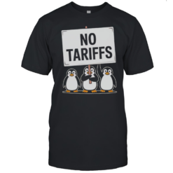 Penguin No Tariffs Print Baseball T-Shirt