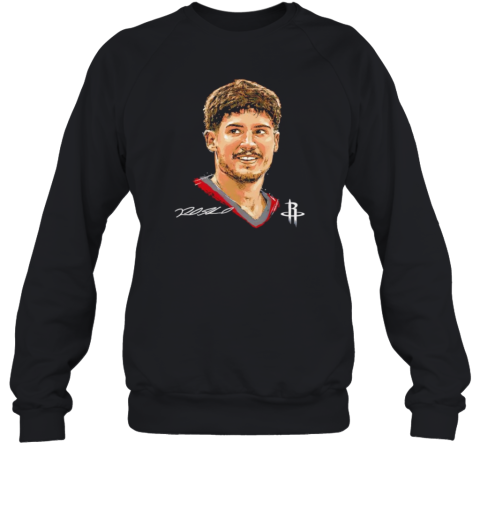 Reed Sheppard Houston Rockets Portrait Big Head  Unisex Sweatshirt