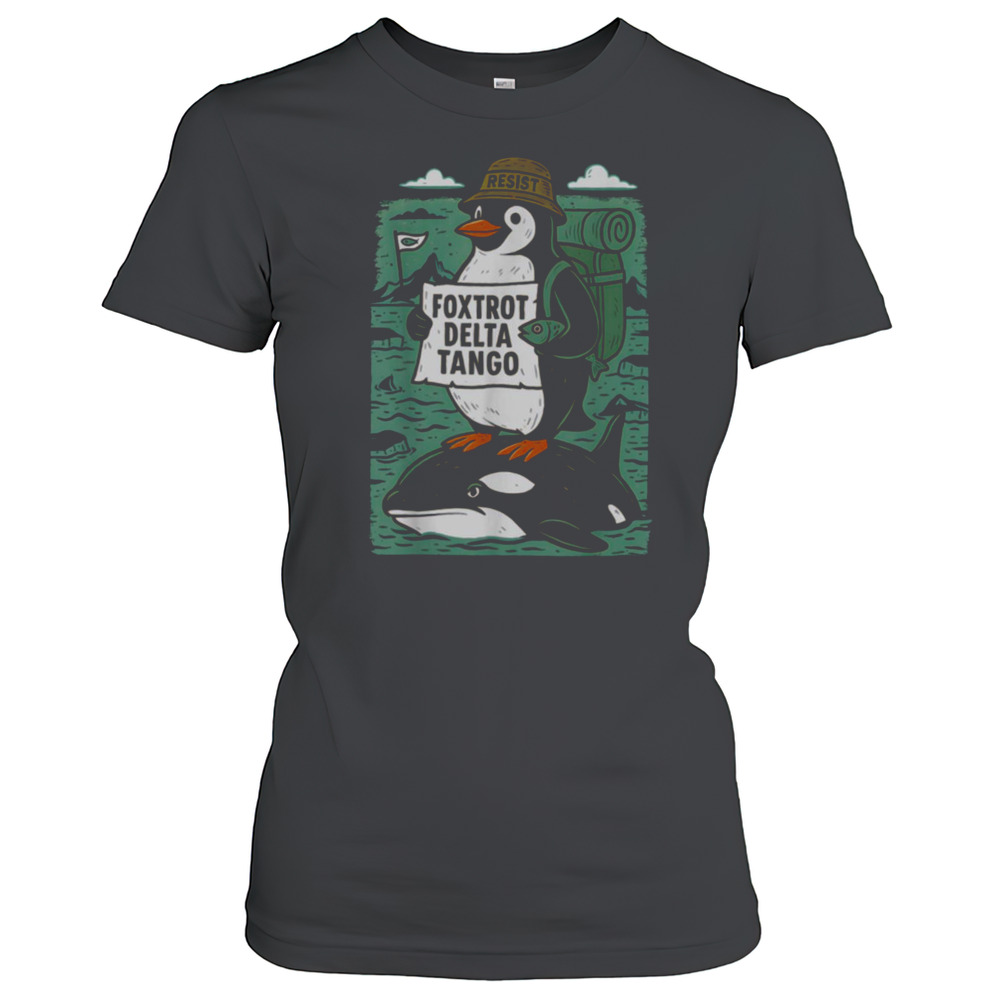 Resist Penguin Activism Graphic Design T-Shirt