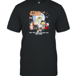 Star Wars Peanuts Characters May The Force Be With You Est 1977 T-Shirt