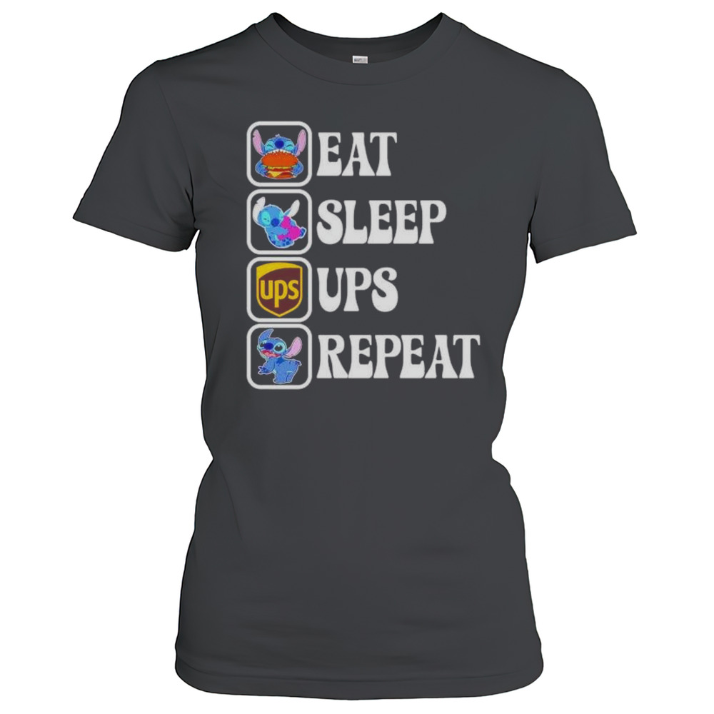 Stitch Eat Sleep UPS Repeat T-Shirt