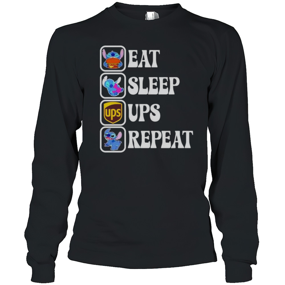 Stitch Eat Sleep UPS Repeat T-Shirt