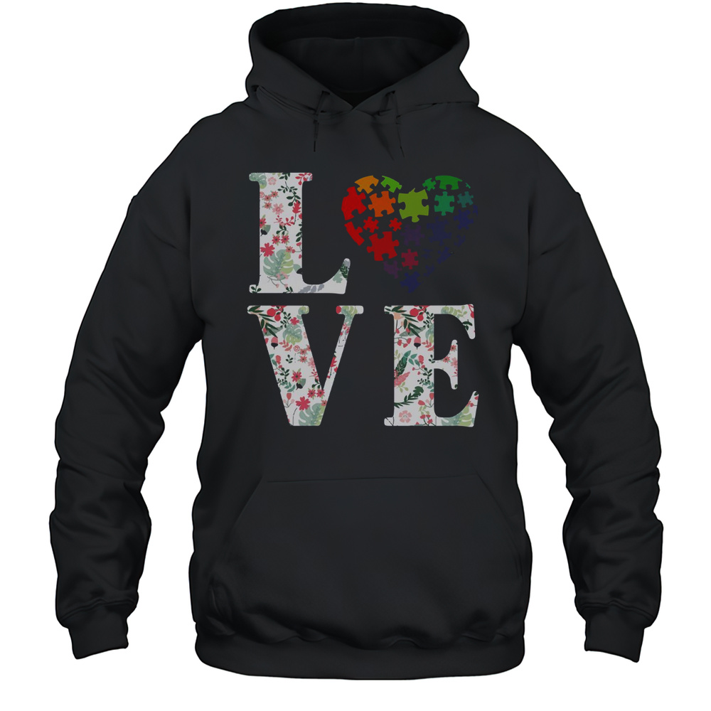 The Family Love Autism With Heart  Unisex Hoodie