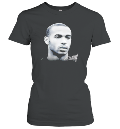 Thierry Henry Portrait Face Signature T-Shirt