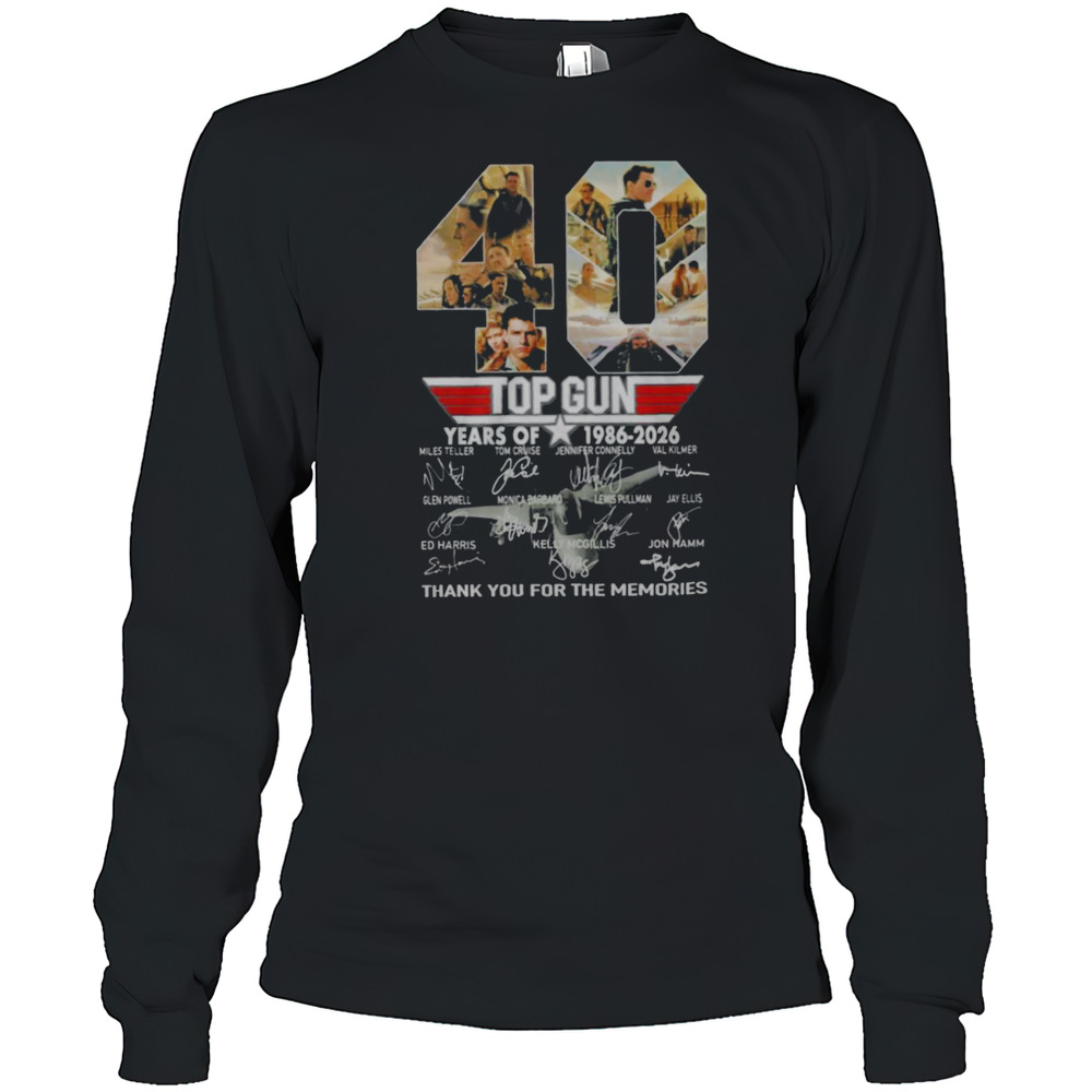 Top Gun 40 Years Of 1986 2026 Thank You For The Memories T-Shirt