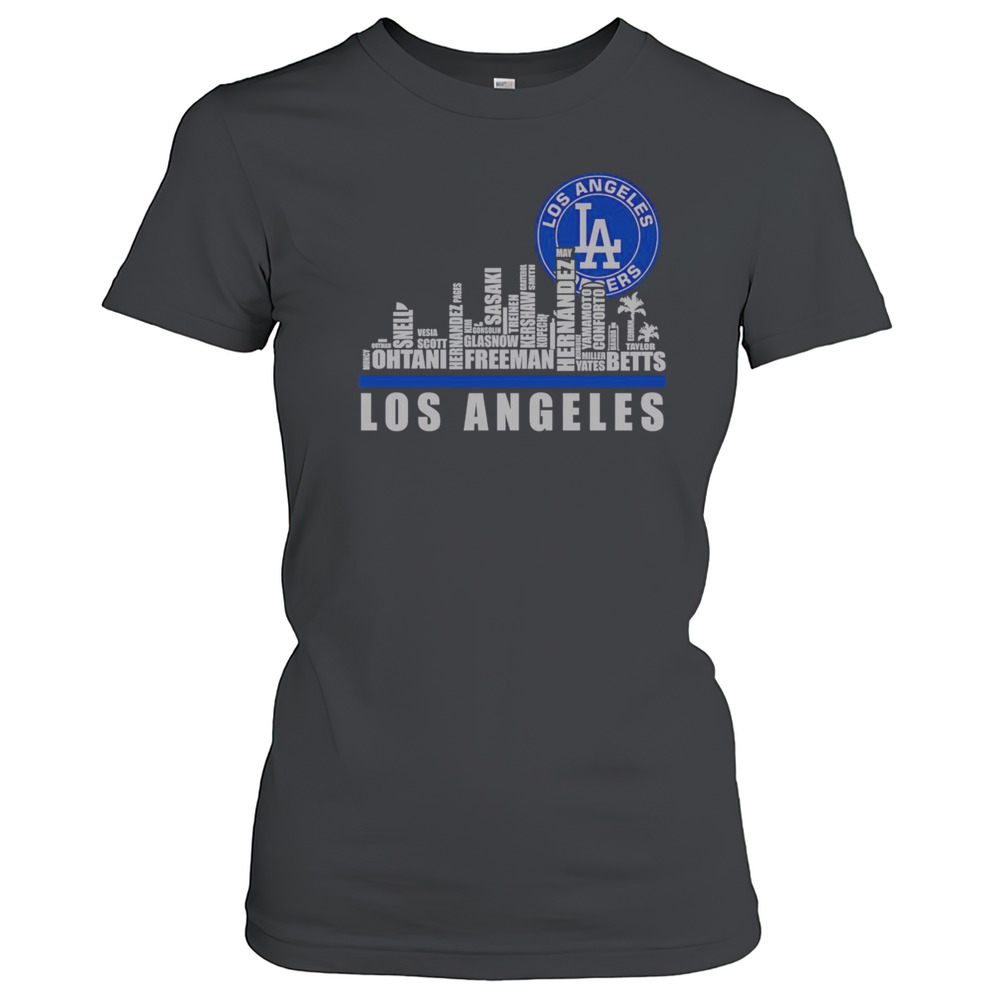 Top Skyline City Los Angeles Dodgers Players Name Logo T-Shirt