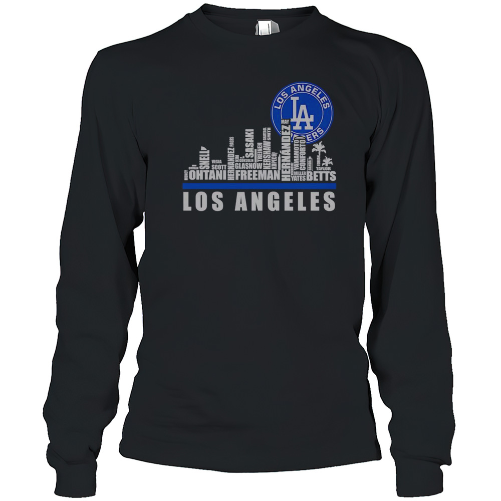 Top Skyline City Los Angeles Dodgers Players Name Logo T-Shirt