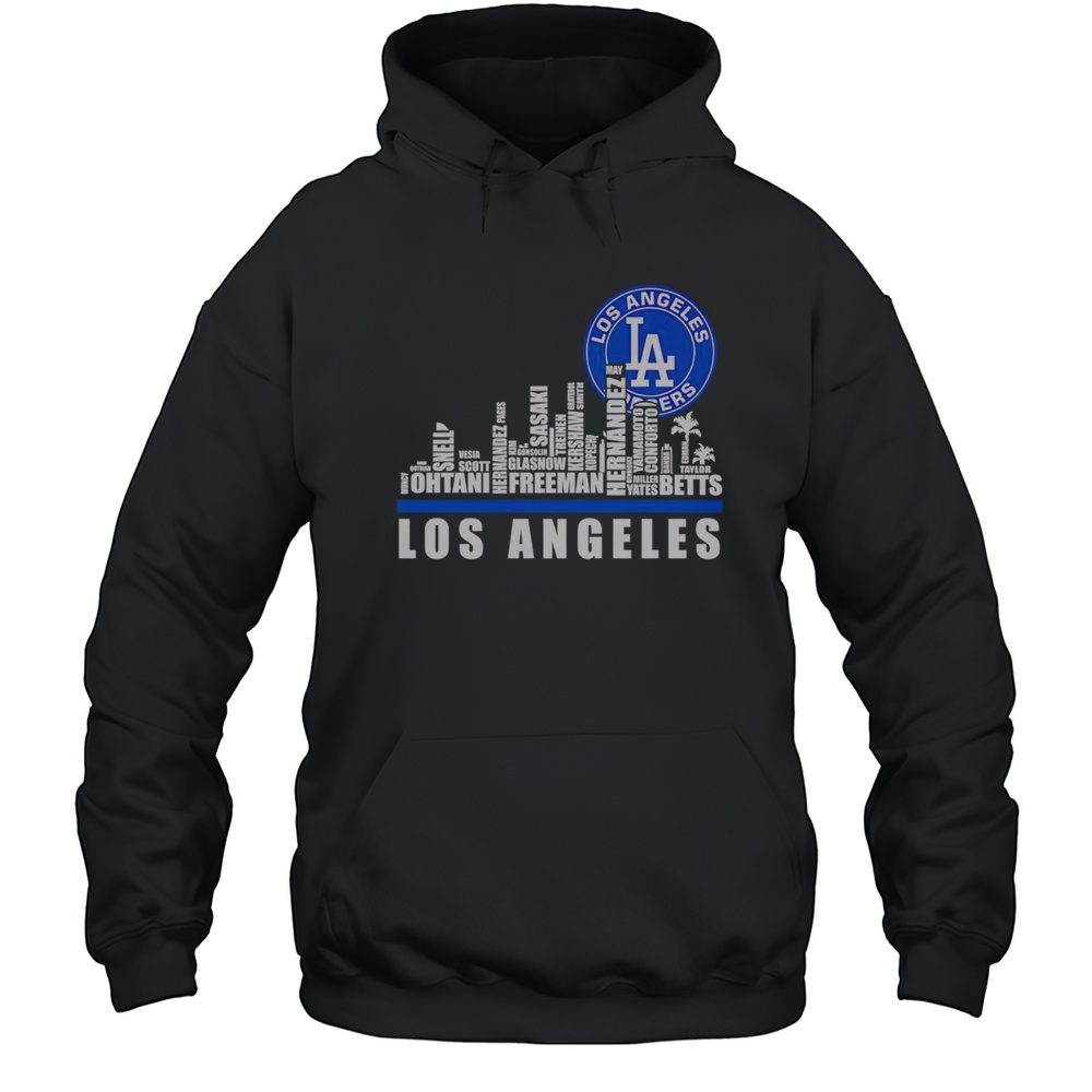 Top Skyline City Los Angeles Dodgers Players Name Logo Unisex Hoodie