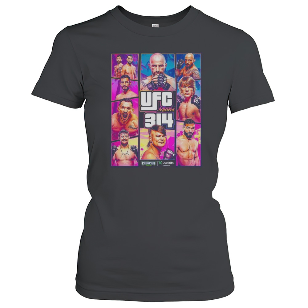 UFC 314 Miami Alexander Volkanovski, Yair Rodriguez, Michael Chandler, Bryce Mitchell Graphics 2025 T-Shirt