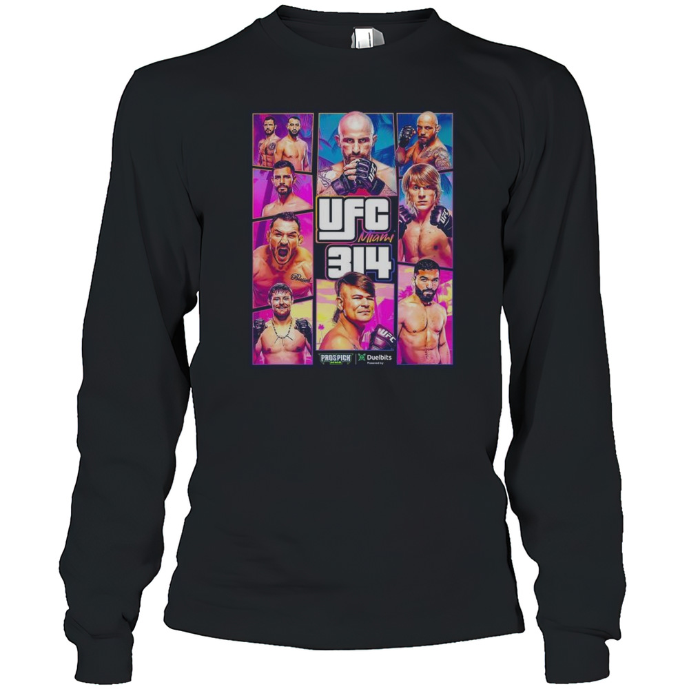 UFC 314 Miami Alexander Volkanovski, Yair Rodriguez, Michael Chandler, Bryce Mitchell Graphics 2025 T-Shirt