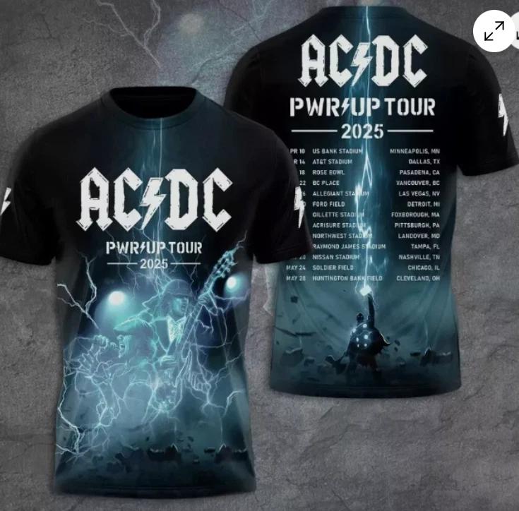 2025 ACDC Pwr Up World Tour Two Sided Shirt