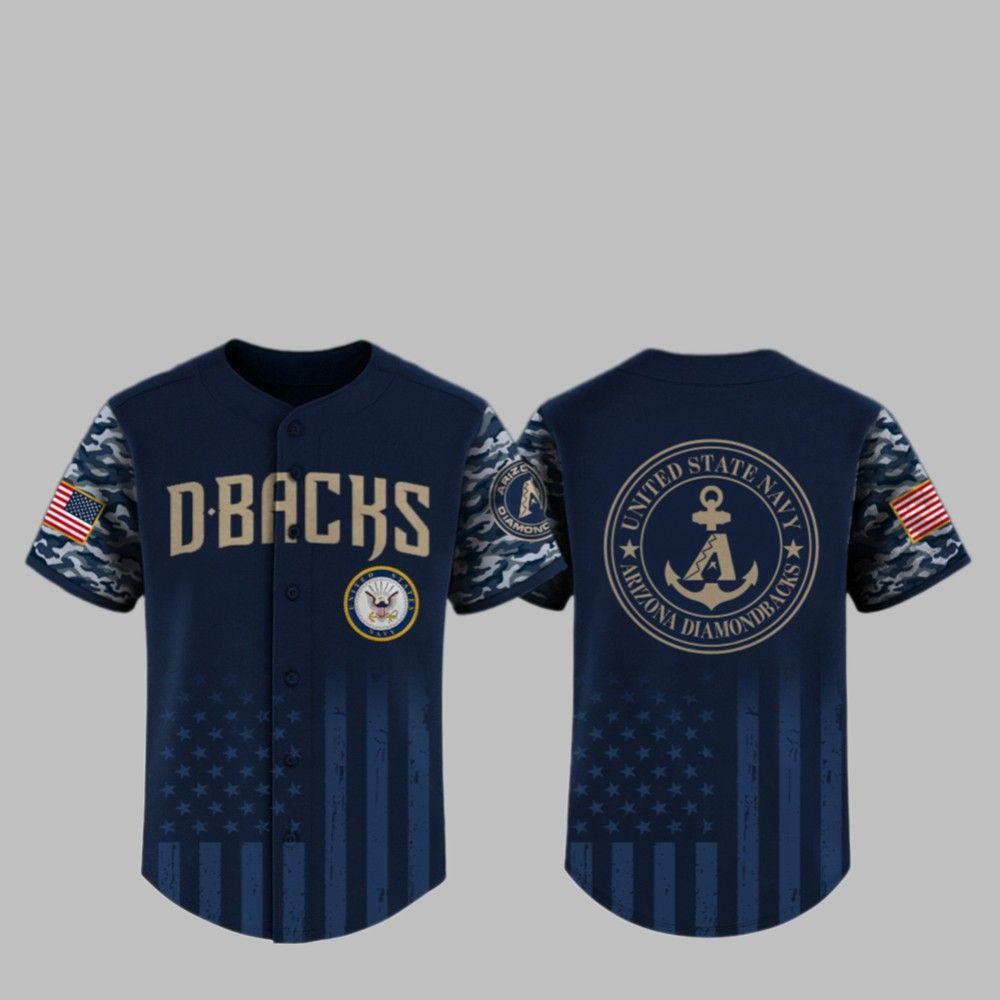 2025 Diamondbacks United State Navy Military Appreciatuon Night Jersey