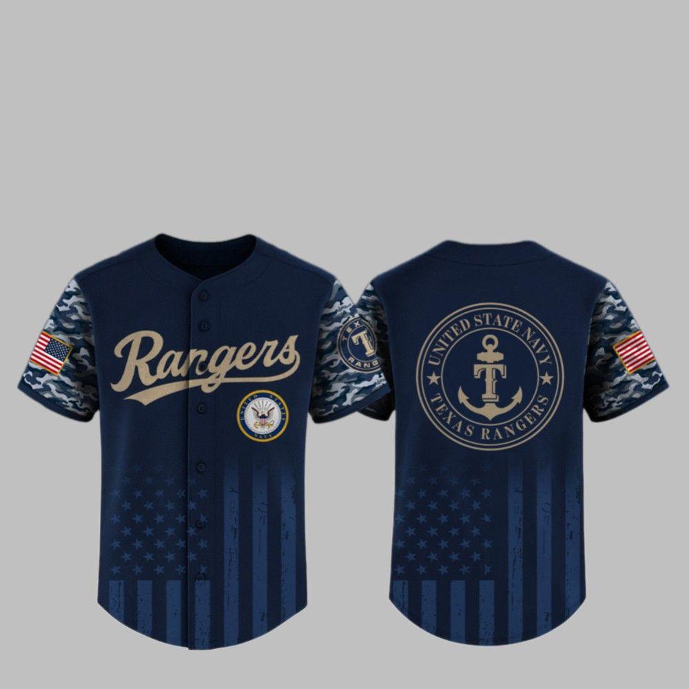 2025 Rangers United State Navy Military Appreciatuon Night Jersey