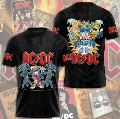 3D ALL OVER PRINTED ACDC Pwr Up Tour 2025 T-Shirt