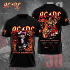 3D AcDc Band T-Shirt AcDc Rock Band Short Sleeve Unisex 3D