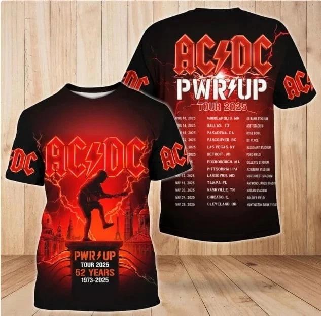 ACDC 52 years tour 3D T-shirt
