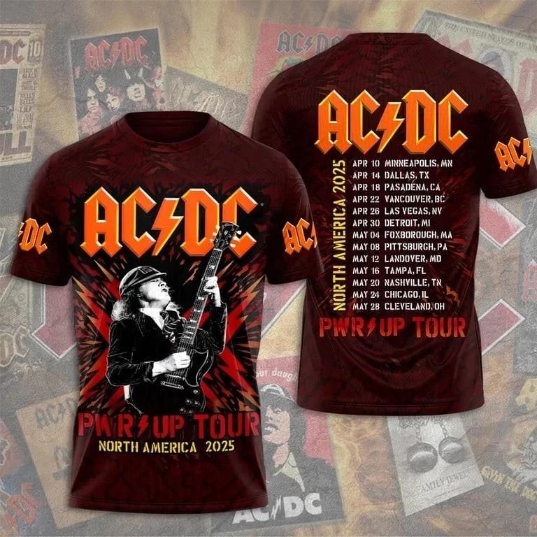ACDC Band Pwr Up Tour North America 2025 3D T-Shirts