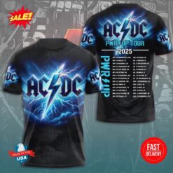 ACDC Band Tour Concert Black Full Size 3D T Shirt