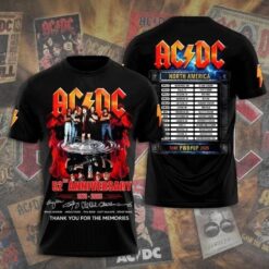 ACDC NORTH AMERICA PWR UP TOUR 52 Years Tour 2025 3D T-Shirt