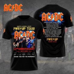 ACDC PWR UP TOUR 2025 52 Years Tour 2025 3D Shirt