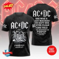 ACDC PWR Up Detroit 2025 Motor City On April 30 2025 3D T-Shirt