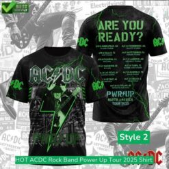 ACDC Rock Band Power Up Tour 2025 3D Style2 T-Shirt