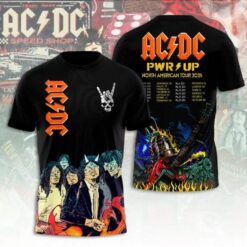 ACDC flaming guitar shirt