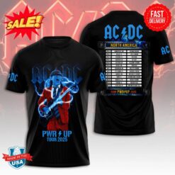 ACDC tour dates 2025 3D T-shirt