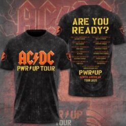 Ac Dc 2025 Pwr Up Tour 3D T-Shirt