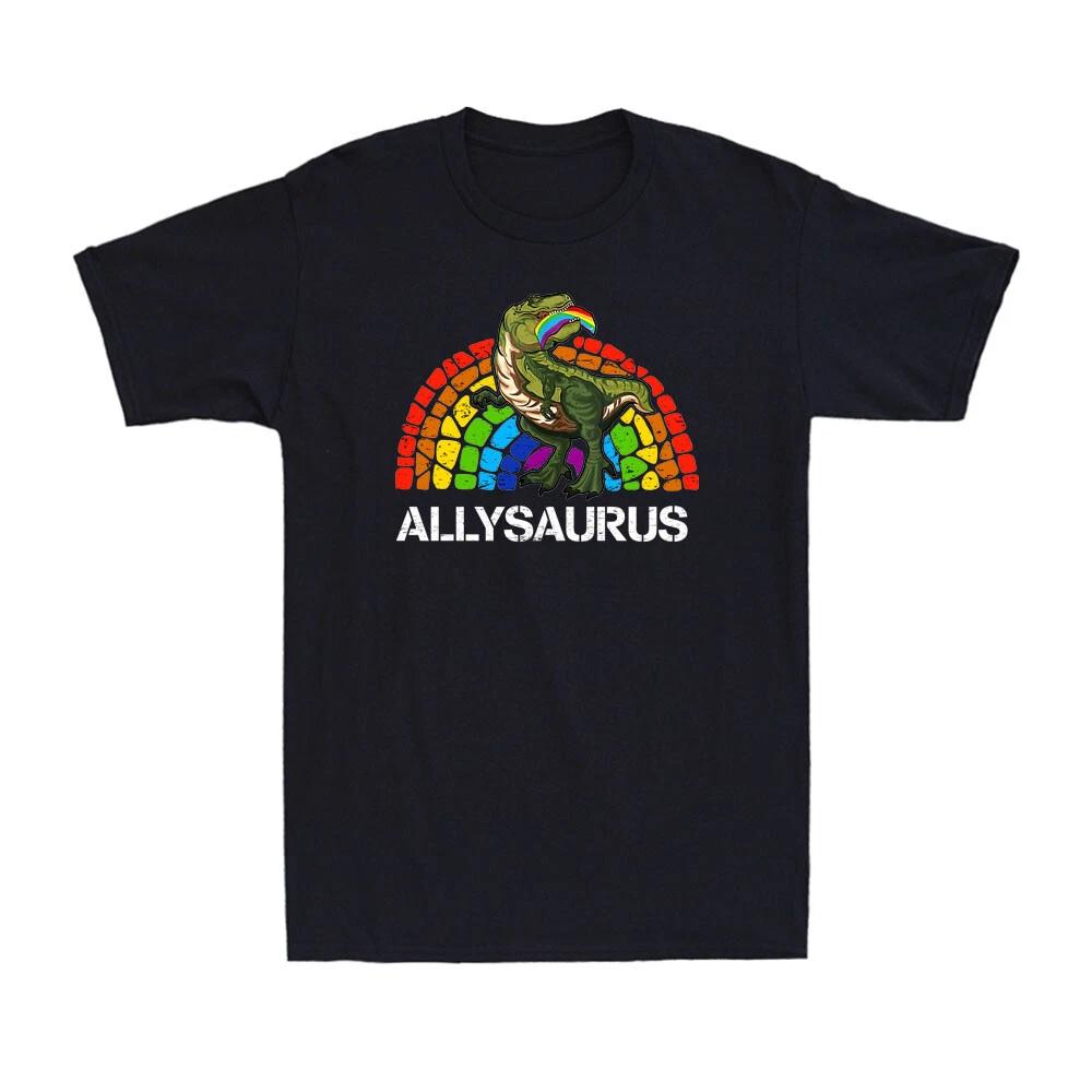 Allysaurus Dinosaur In Rainbow Flag For Ally Lgbt Pride Gift Novelty T-shirt