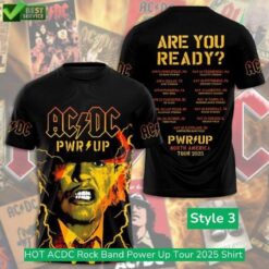 Are You Ready ACDC Rock Band Power Up Tour 2025 3D T-Shirt