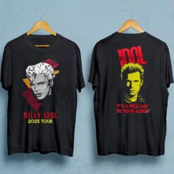 Billy Idol 2025 tour date black 2 sides shirt