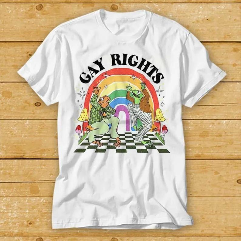 Dancing Frog Star Say Gay Rights Disco Balls Magic Mushroom LGBT Lesbian Gay Pride Proud T Shirt Dancing Frog Star Say Gay Rights Disco Balls Magic Mushroom LGBT Lesbian Gay Pride Proud T Shirt