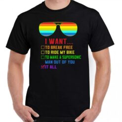 Freddie Mercury Lgbt I Want To Break Free Gay Pride Queen Bicycle Love T-shirt