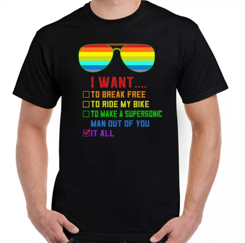 Freddie Mercury Lgbt I Want To Break Free Gay Pride Queen Bicycle Love T-shirt