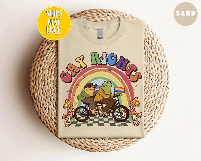 Funny Frog Gay Rights LGBT Rainbow T-shirt