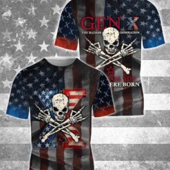 Gen X American flag skull 3D T-shirt