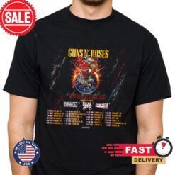 Guns N Roses Europe And Middle East 2025 Stadium Tour Dates T-Shirt
